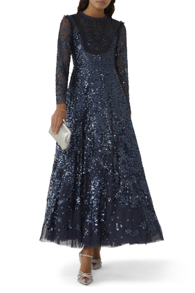 Victorian Wreath Long Sleeve Gown
